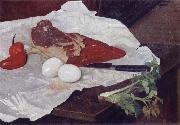 Felix Vallotton Still life with Meat and eggs oil painting artist